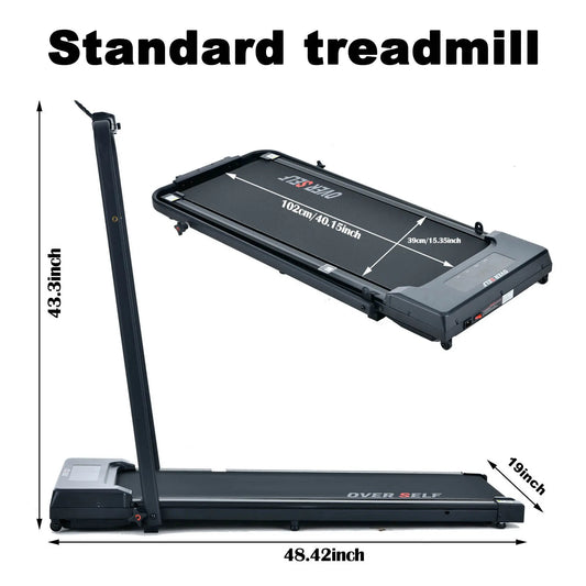 2-In-1 Portable Treadmill with Handle for Home & Office Use