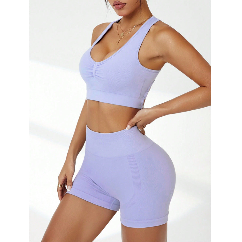 Shockproof Push up Beauty Back Yoga Clothes Peach Hip Shorts Seamless Workout Exercise Outfit Training Wear Women