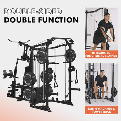 Rovix Dual Station Smith Machine With Cable Crossover Home Gym (SAK24079)
