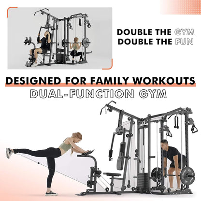 Rovix Dual Station Smith Machine With Cable Crossover Home Gym (SAK24079)