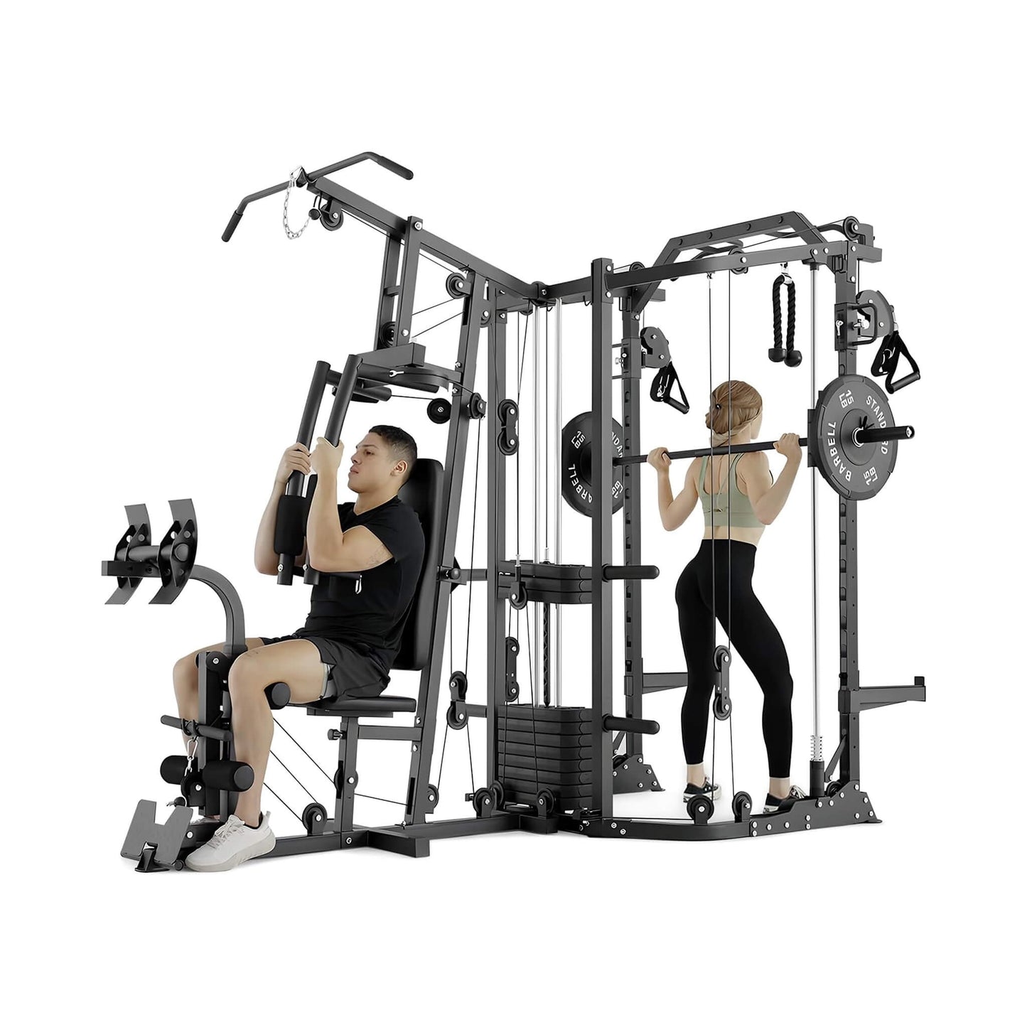 Rovix Dual Station Smith Machine With Cable Crossover Home Gym (SAK24079)